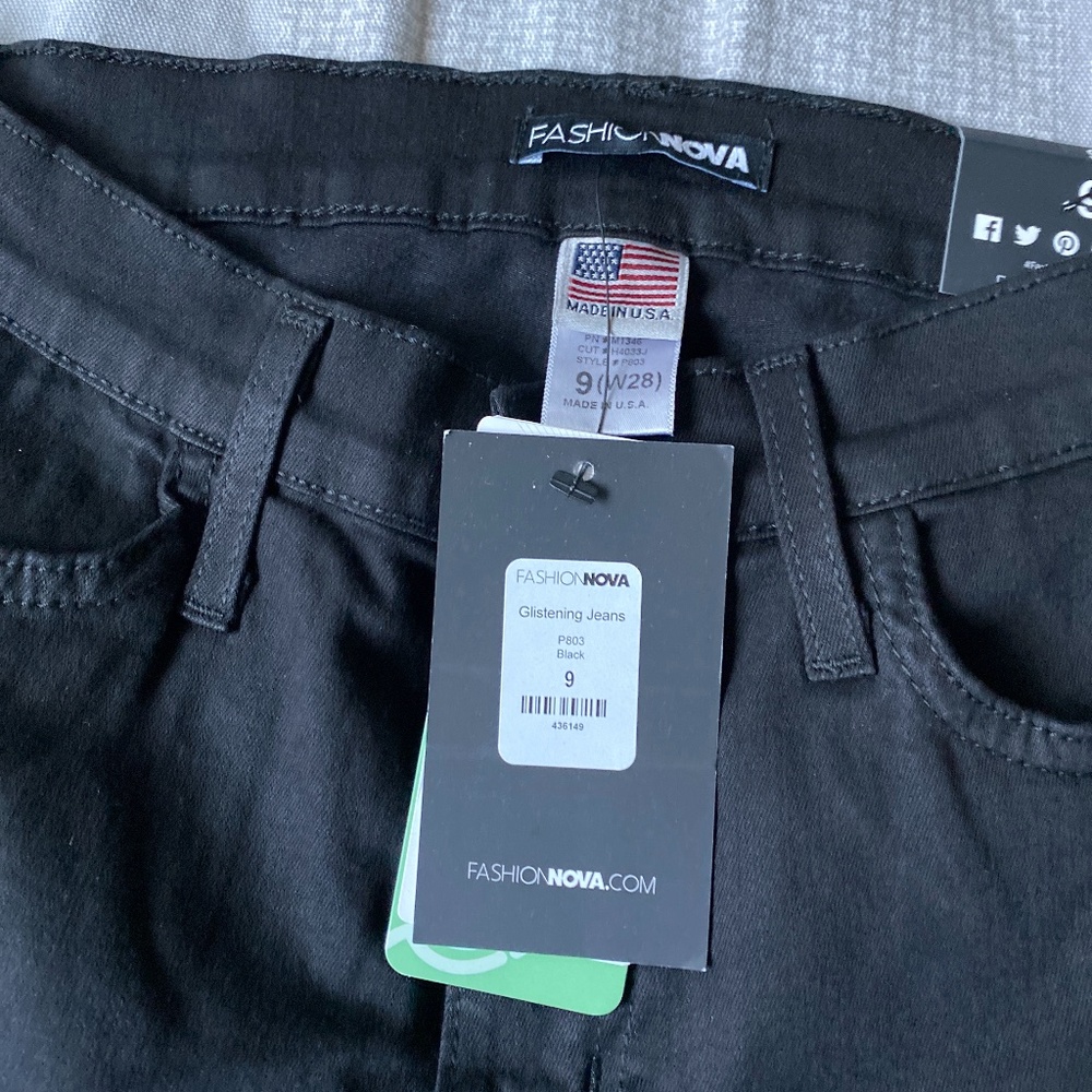 Fashion Nova Black Ripped Jeans